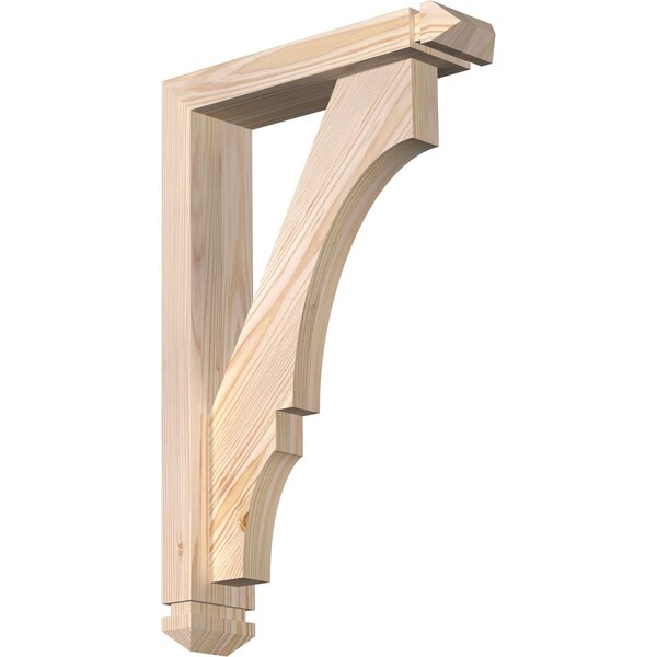 Ekena Millwork Balboa Arts and Crafts Smooth Bracket w/ Offset Brace, Douglas Fir, 3 1/2"W x 14"D x 22"H BKT0402X14X22BOA03SDF - main